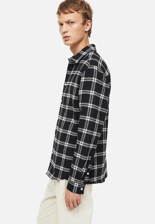 H&M - Regular fit checked shirt - black/white checked