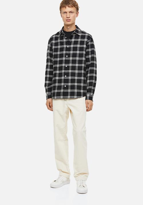 H&M - Regular fit checked shirt - black/white checked