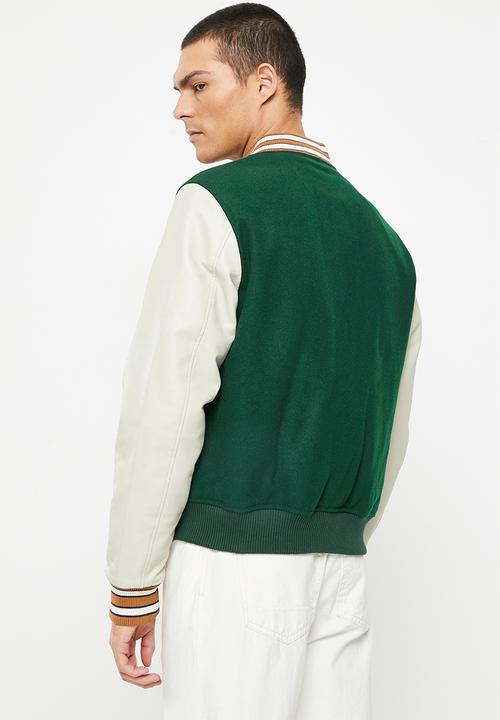 Superdry. - Vintage college varsity bomber - emerald green