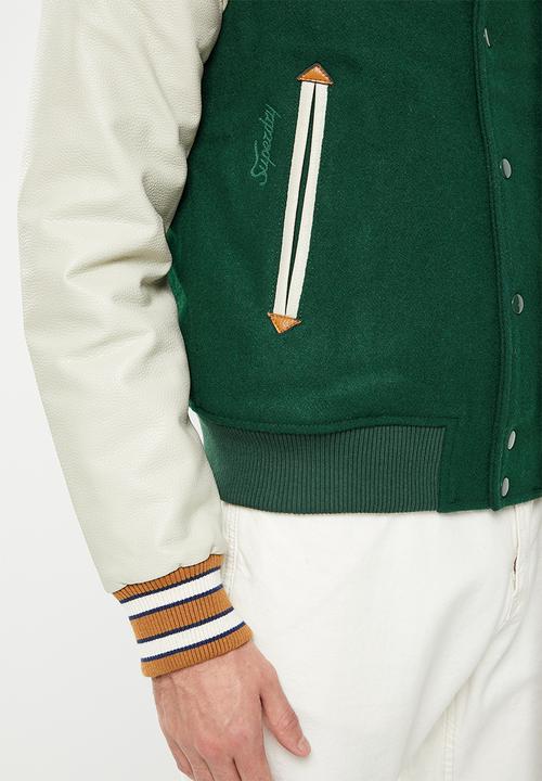 Superdry. - Vintage college varsity bomber - emerald green