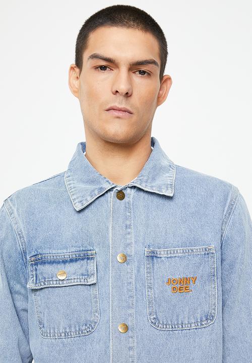 Jonathan D - Lewis branded long sleeve denim jacket - light blue