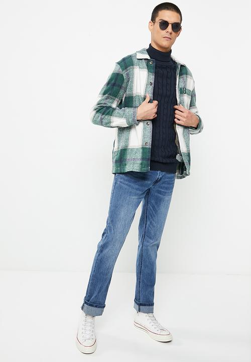 Jonathan D - Orson check overshirt - emerald