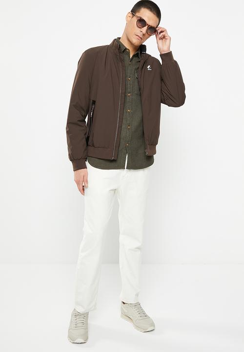 Superdry. - Code training harrington - dark oak brown
