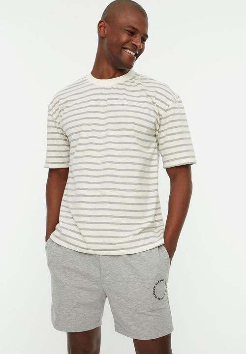 Trendyol - Stripe T-shirt - ecru