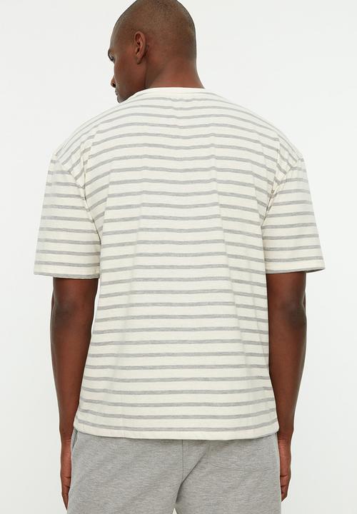 Trendyol - Stripe T-shirt - ecru