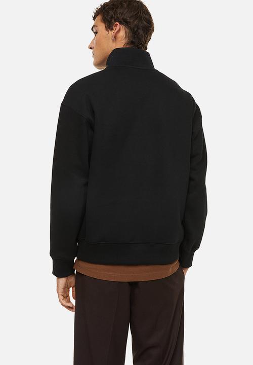 H&M - Relaxed fit zip-top sweatshirt - black