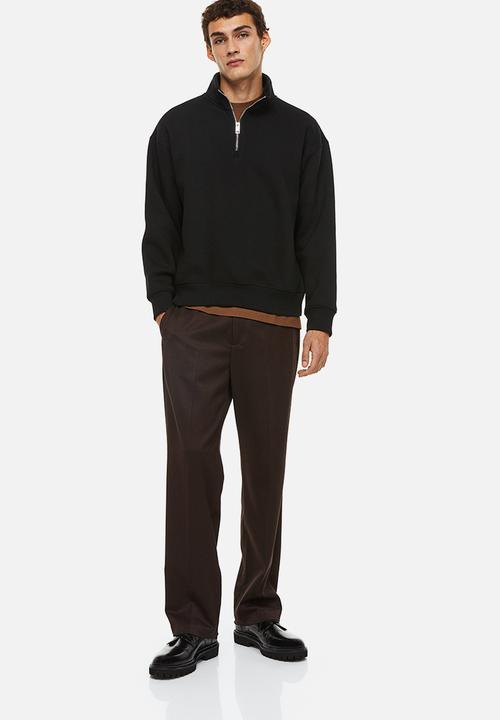 H&M - Relaxed fit zip-top sweatshirt - black