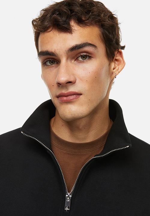 H&M - Relaxed fit zip-top sweatshirt - black