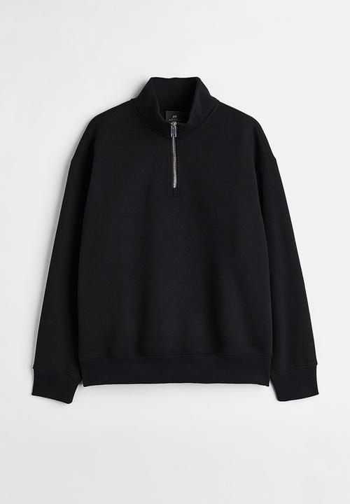 H&M - Relaxed fit zip-top sweatshirt - black
