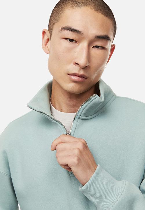 H&M - Relaxed fit zip-top sweatshirt - turquoise