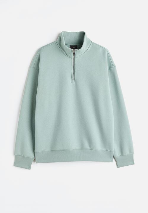 H&M - Relaxed fit zip-top sweatshirt - turquoise