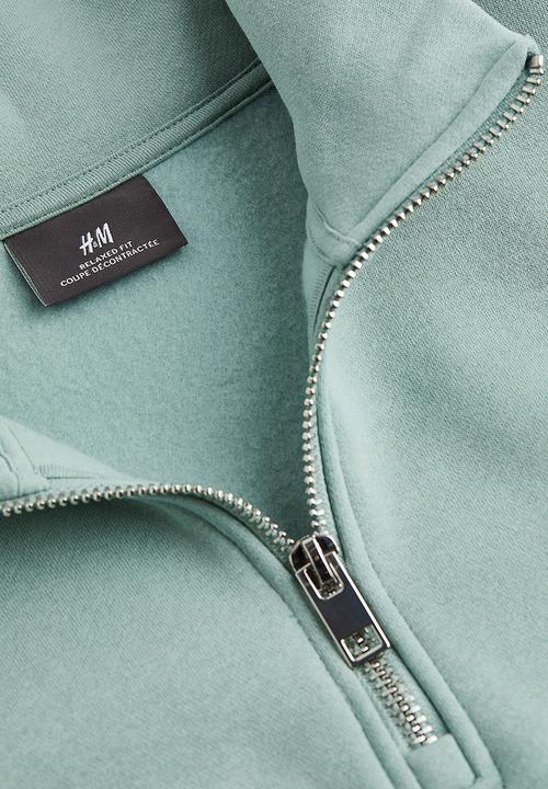 H&M - Relaxed fit zip-top sweatshirt - turquoise
