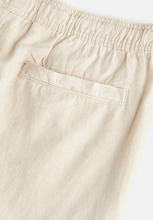H&M - Regular fit linen-blend cargo trousers - beige
