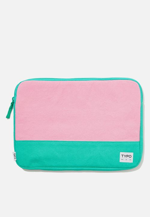 Typo - Take Me Away 13 Inch Laptop Case Cvs - Rosa Powder/Jungle Teal Splice