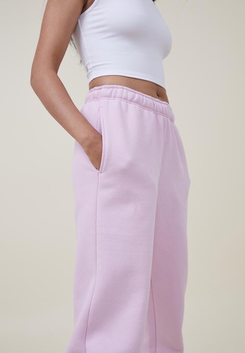 Cotton On - Plush gym track pant - pink lavender 