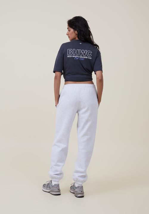 Cotton On - Plush gym track pant - cloudy grey marle 