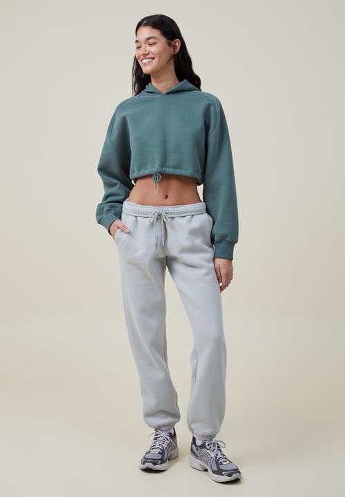 Cotton On - Plush gym track pant - aqua mist 
