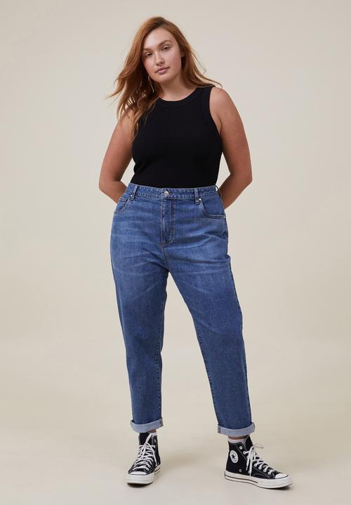 Cotton On - Plus stretch mom jean - misty blue