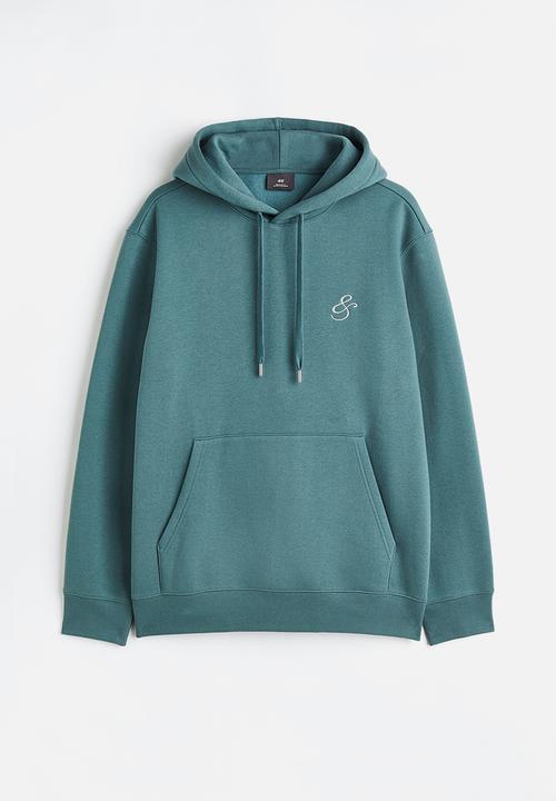 H&M - Regular fit printed hoodie - teal