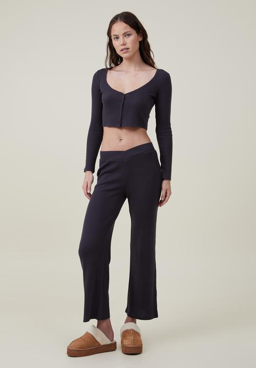 Cotton On - V front sleep pant - washed ebony 