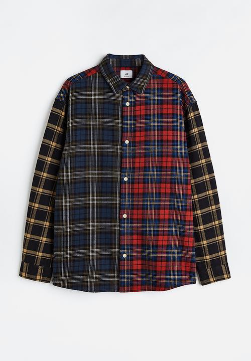H&M - Cotton twill shirt - red/checked