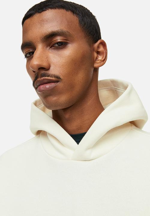 H&M - Relaxed fit printed hoodie - cream/orchids