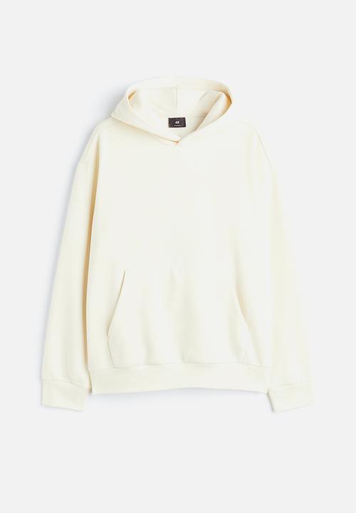 H&M - Relaxed fit printed hoodie - cream/orchids