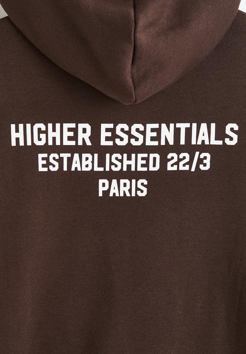 H&M - Relaxed fit printed hoodie - dark brown/h