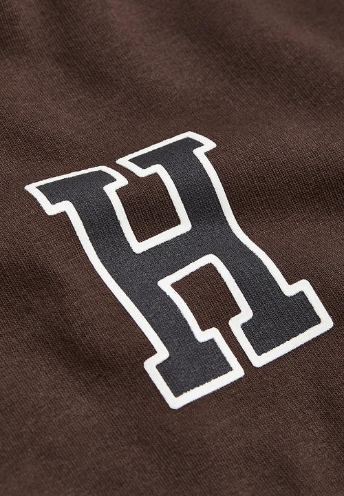 H&M - Relaxed fit printed hoodie - dark brown/h