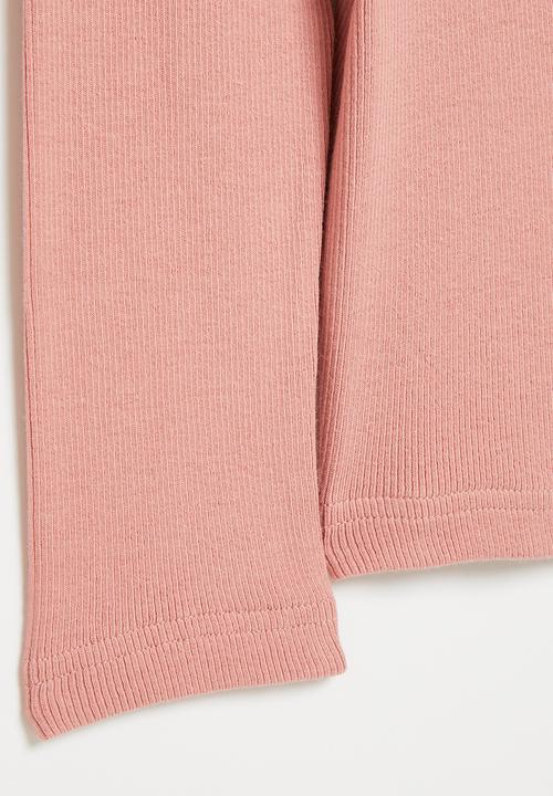 Superbalist - Frill detail rib tee - dusty ada