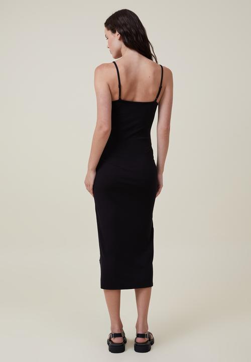 Cotton On - Staple 90s slip maxi dress - black