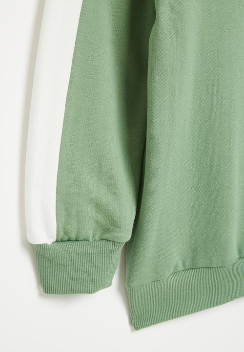 Superbalist - Boys colour block sweat top - green/ecru