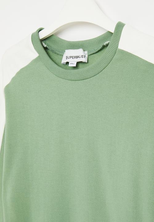 Superbalist - Boys colour block sweat top - green/ecru