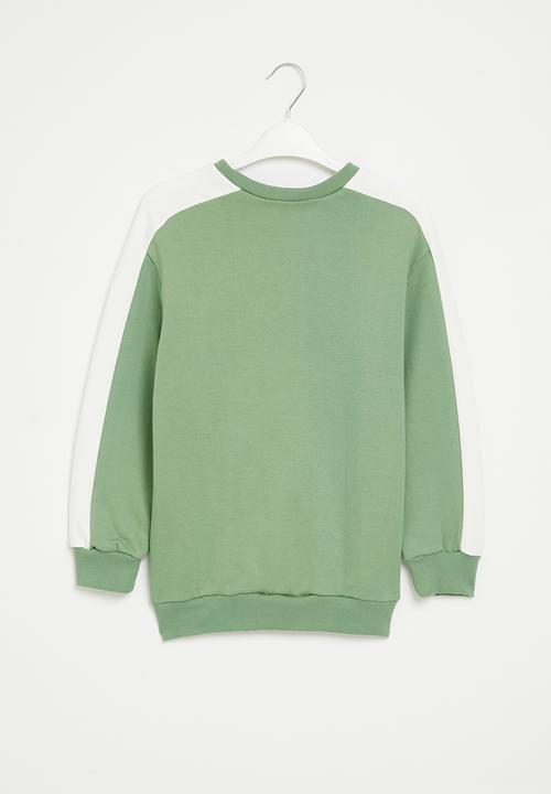 Superbalist - Boys colour block sweat top - green/ecru