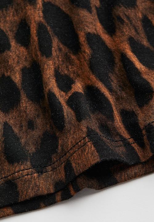 H&M - Polo-neck top - brown leopard print