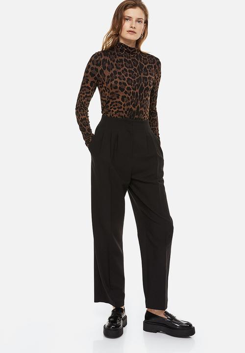 H&M - Polo-neck top - brown leopard print