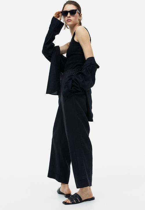 H&M - Ankle-length linen trousers - black