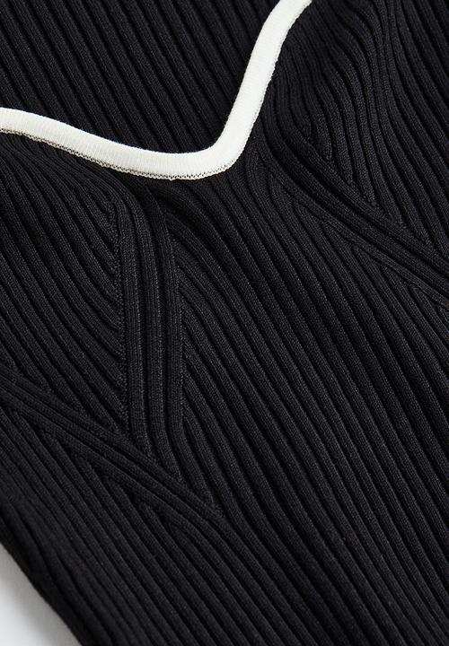 H&M - Rib-knit jumper - black/white