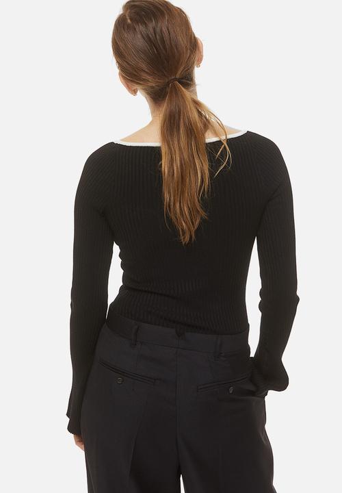 H&M - Rib-knit jumper - black/white