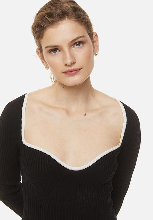 H&M - Rib-knit jumper - black/white