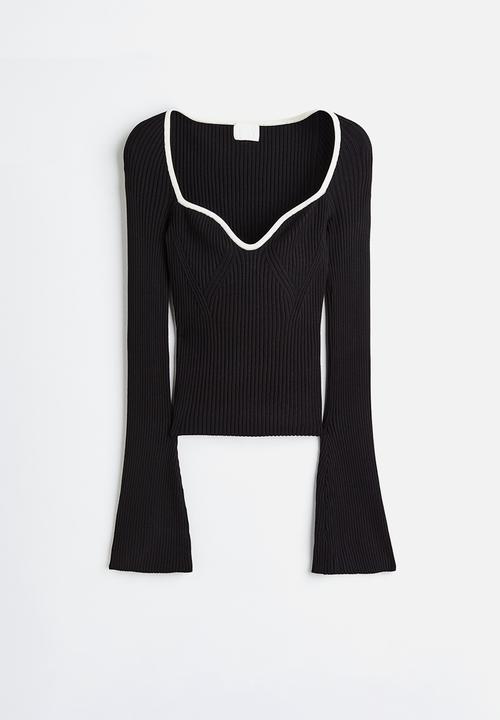 H&M - Rib-knit jumper - black/white