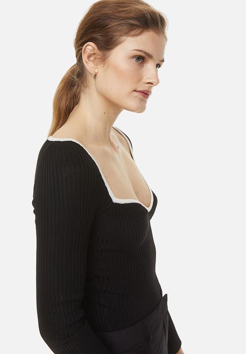 H&M - Rib-knit jumper - black/white