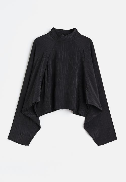 H&M - Batwing-sleeved blouse - black