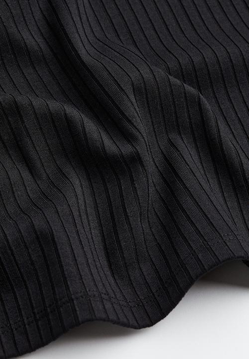 H&M - Off-the-shoulder ribbed top - black