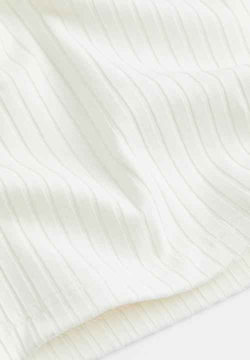 H&M - Off-the-shoulder ribbed top - cream