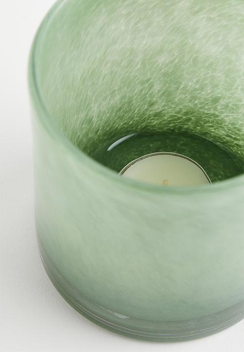 H&M - Glass tealight holder - light green