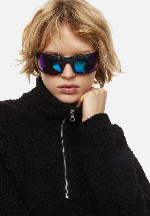 H&M - Zip-top teddy sweatshirt - black