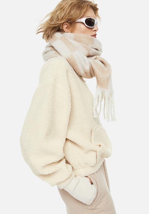H&M - Zip-top teddy sweatshirt - cream