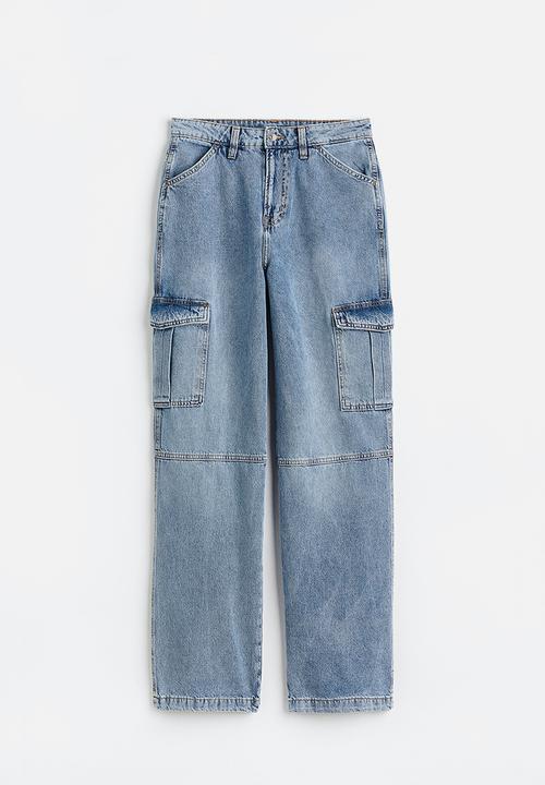 H&M - 90s Baggy high cargo jeans - denim blue