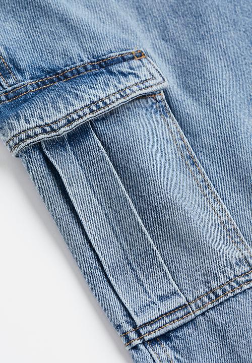 H&M - 90s Baggy high cargo jeans - denim blue